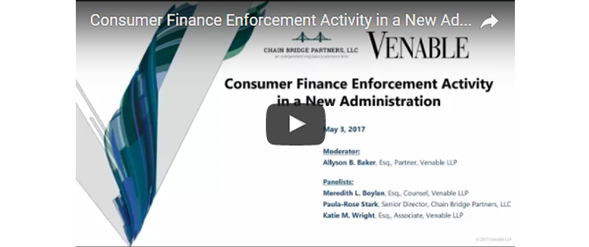 Consumer Finance Enforcement Activity in a New Administration