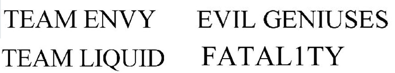 examples of trademarked esports team names and gamer tags