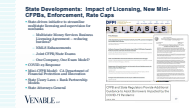 Impact of licensing, new mini CFPBs, Enforcement, Rate Caps