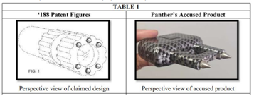 claimed design and accused product