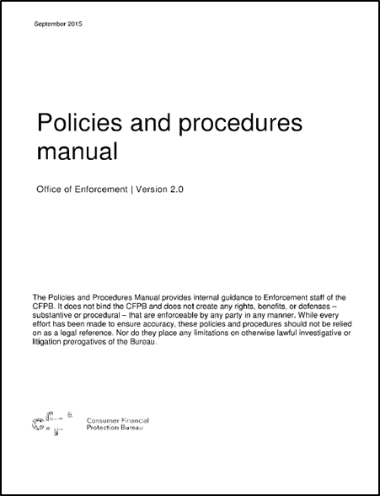 CFPB Policies and Procedures Manual