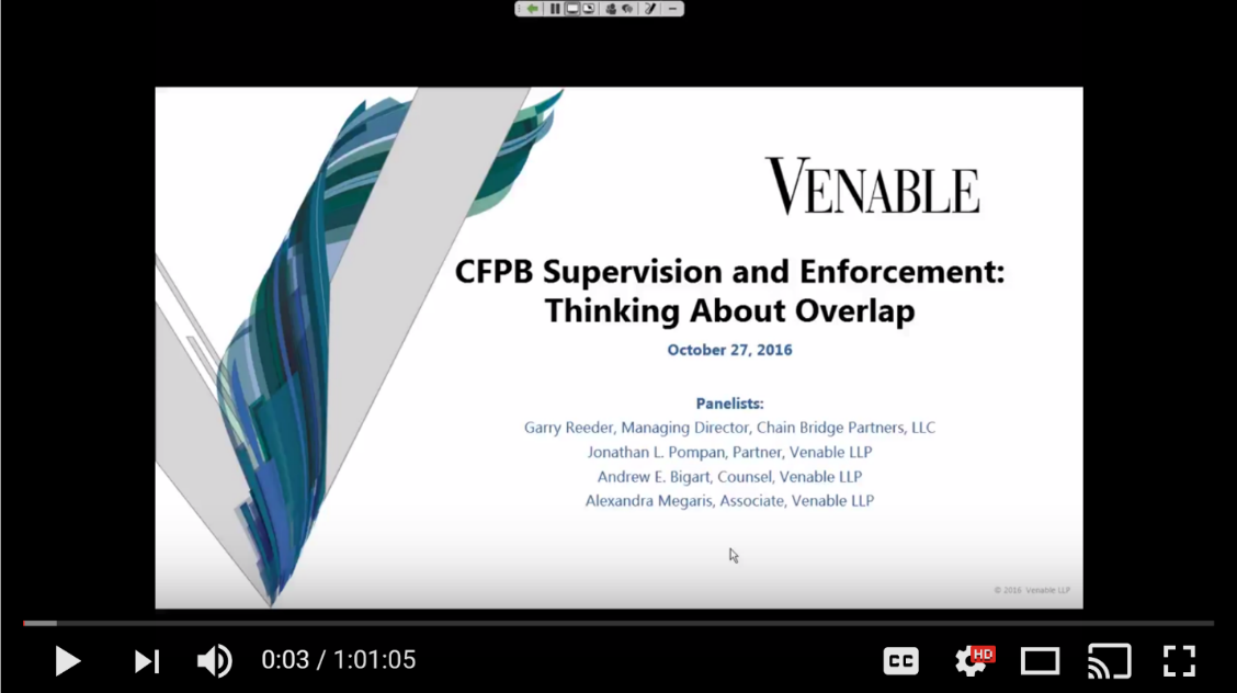 CFPB Supervision and Enforcement: Thinking About Overlap