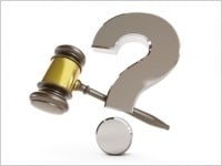 gavel and question mark