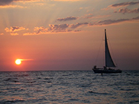 sailboat at sunset