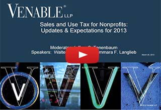 Sales and Use Tax for Nonprofits: Updates & Expectations for 2013