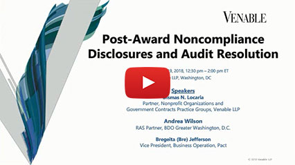 Post-Award Noncompliance Disclosures and Audit Resolution